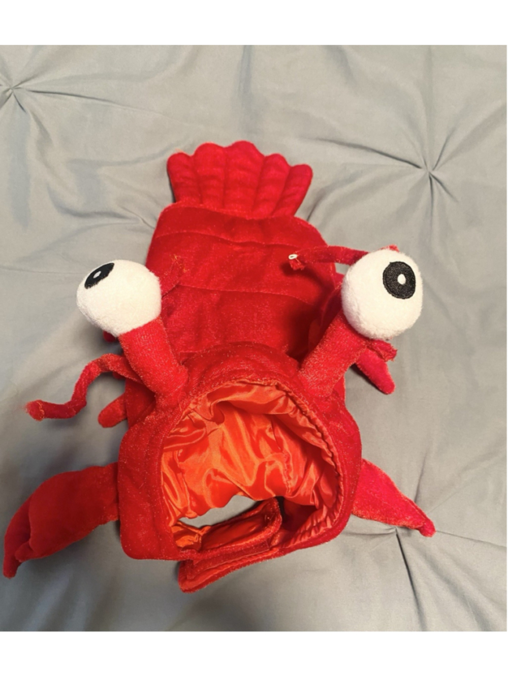 Skull & Bones Lobster Pet Halloween Costume Size Small Dog Cat Red Plush